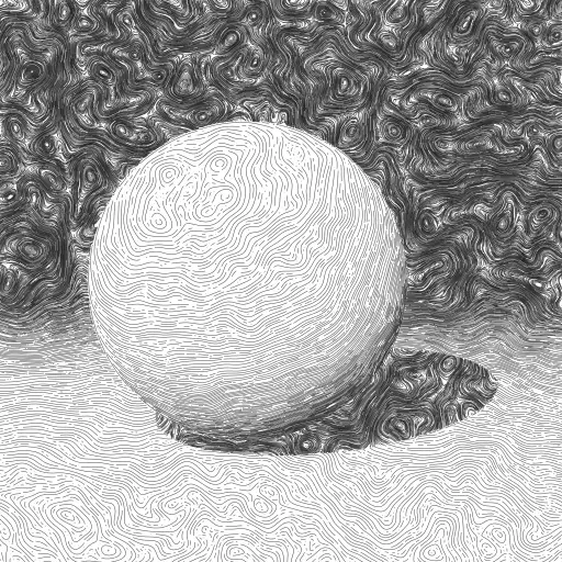 Raytraced sphere visualised using the 'curl noise' from https://turtletoy.net/turtle/740f09b88c
#raytracer #pixels #rays #curl #noise