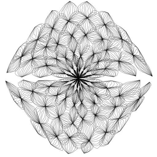 Forked from: Onions have layers πΈ https://turtletoy.net/turtle/3b2af756c2
Converted to a Tortoise, added a additional transform (effect) to make it look bit like fractal-ish flower. other than that it is still same thing as the fork.