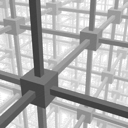 Based on Cubic space division by Escher: https://www.wikiart.org/en/m-c-escher/cubic-space-division. 

#polygons #3D #Escher