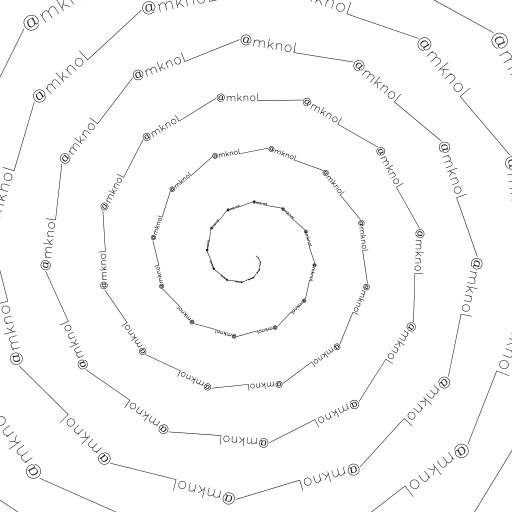 text and lines on spiral

uses @reinder 's text renderer