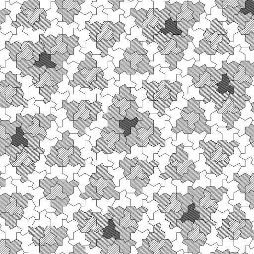 Code adapted for Turtletoy from https://github.com/isohedral/hatviz
An aperiodic monotile
David Smith, Joseph Samuel Myers, Craig S. Kaplan, and Chaim Goodman-Strauss, 2023
https://cs.uwaterloo.ca/~csk/hat/