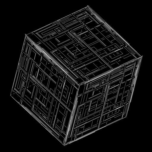 Rotating wired cube | Turtletoy