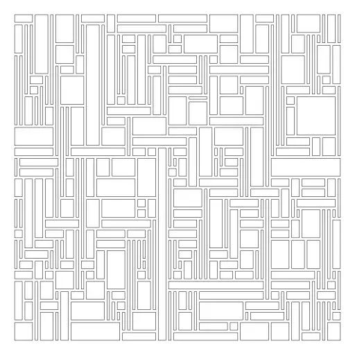 Works as the fork https://turtletoy.net/turtle/182d91df0d, but after gathering all the rectangles an optimization pass is done which checks if there is a same size rect is next or below and merges them into one.