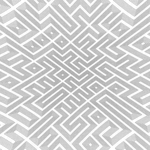 There are only 2 type of tiles (or 3 if you enable crossing lines) randomly placed on a grid.
Didn't realize this is also some kind of maze generator :) 

---

Update: added a barrel transform on top of everything to make it more impressive.