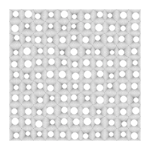 Draw from grid of squares / hexagon shapes to a circle.
Use sliders to create some variation, or use these preset:
https://turtletoy.net/turtle/b3af8ff9d7#shape=0,grid=11,segments=2,radiusBase=0.17,radiusRange=1.84,offsetRange=0
https://turtletoy.net/turtle/b3af8ff9d7#shape=1,grid=11,segments=9,radiusBase=1.49,radiusRange=0.25,offsetRange=0