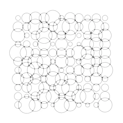 Collisions of circles on a grid