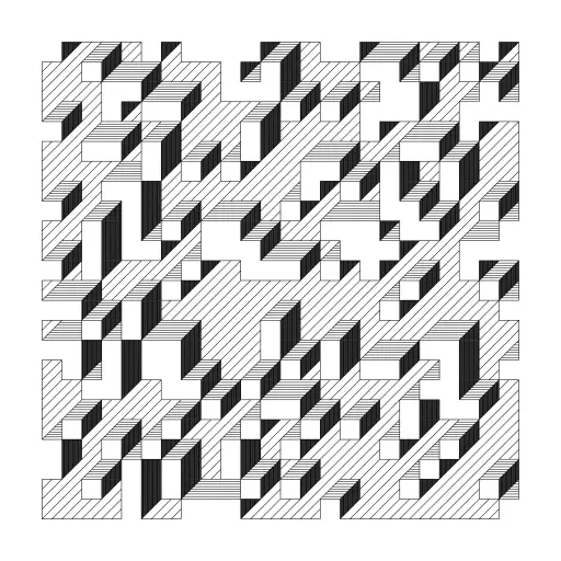 Reimplementation of Edward Zajec’s “Il Cubo” from 1971. Based on the images from http://www.edwardzajec.com/tvc4/pil1/index.html (I don't speak Italian).