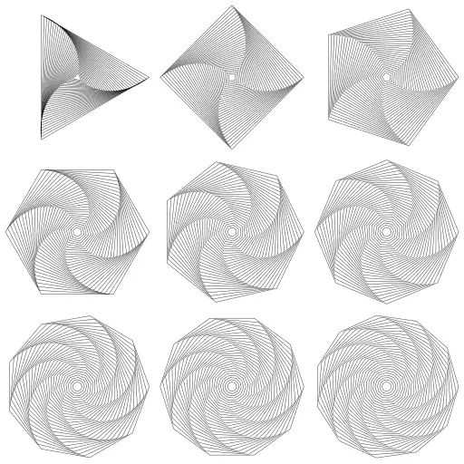 A study in rotating shapes.