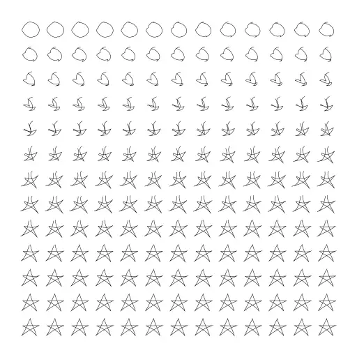 This turtle uses the naive genetic algorithm from https://turtletoy.net/turtle/2f92cd6aa3 to evolve an initial path to one that matches the 'fittest' path as much as possible.
#genetic