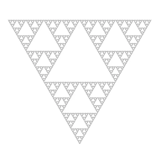 https://en.wikipedia.org/wiki/L-system#Example_5:_Sierpinski_triangle

#fractal #lsystem