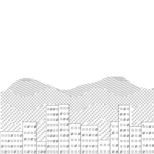 Buildings + Mountains