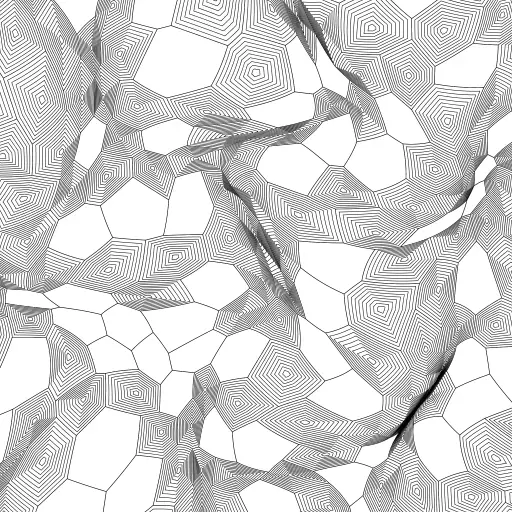 Combines multiple of @reinder 's utils:
- Grid https://turtletoy.net/turtle/abbc1557a1
- Tortoise / transforms https://turtletoy.net/turtle/102cbd7c4d
- Simplex noise (as transform) https://turtletoy.net/turtle/6e4e06d42e
Use the sliders or click these links to adjust variables:
- https://turtletoy.net/turtle/ea3c181a0e#totalInnerShapes=2,noiseAmplitude=1,noiseFrequency=0.094,baseShape=3,randomDistortion=0.77,grid=13
- https://turtletoy.net/turtle/ea3c181a0e#totalInnerShapes=37,density=0.83,noiseAmplitude=7.96,noiseFrequency=0.018,baseShape=0,randomDistortion=0.52,grid=17