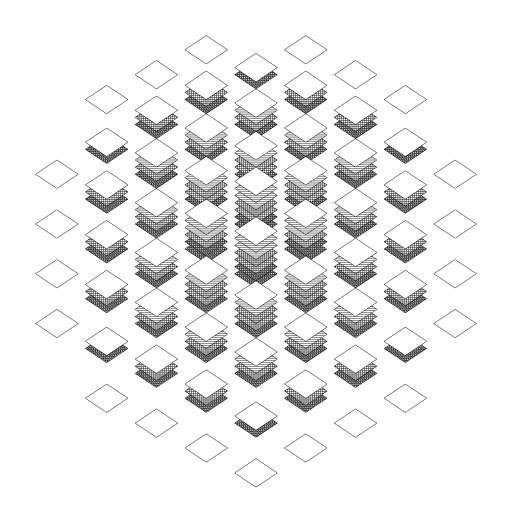 Grid of layered diamonds

inspired by https://twitter.com/floris_de_jonge/status/1340632049871368192/photo/1