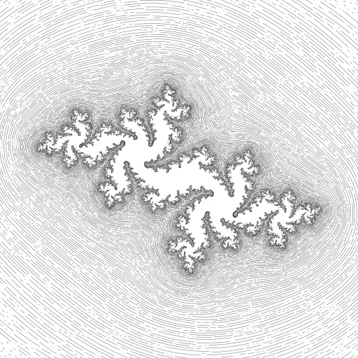 A visualisation of the distance to a Julia set.
https://iquilezles.org/articles/distancefractals/
https://en.wikipedia.org/wiki/Julia_set
#fractal #juliaset