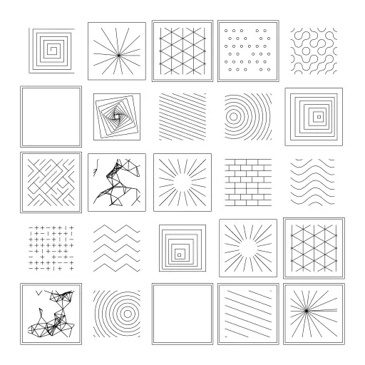 Grid with small classic generative pieces